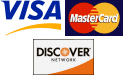 We accept Master Card/ Visa and Discover